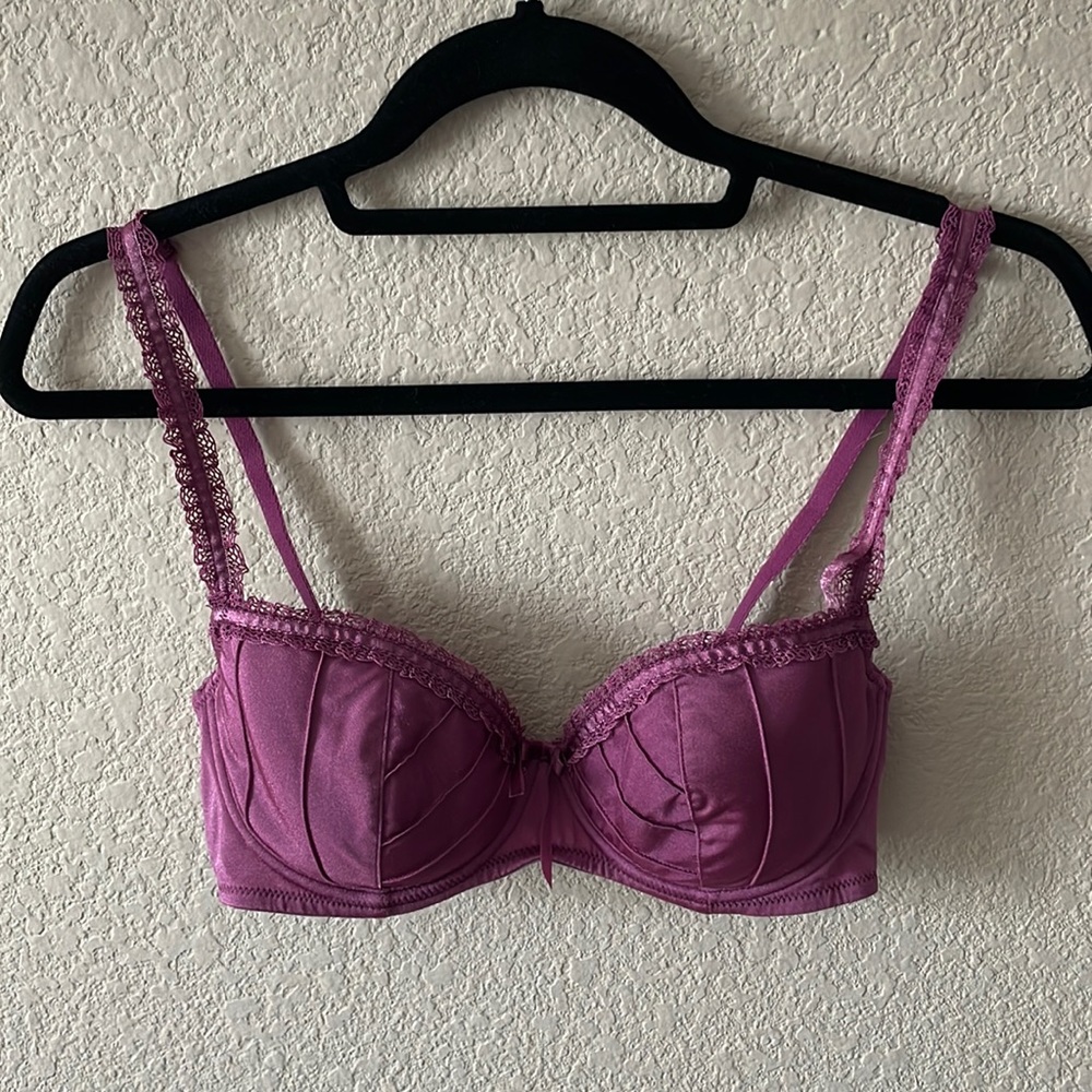 Elle Macpherson plum colored bra size 32D.